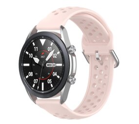Strap-it® Samsung Galaxy Watch 3 - 45mm siliconen bandje met gaatjes (roze)