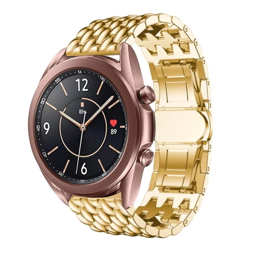 Strap-it® Strap-it Samsung Galaxy Watch 3 - 41mm stalen draak band (goud)