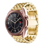 Strap-it® Samsung Galaxy Watch 3 - 41mm stalen draak band (goud) Strap-it® Samsung Galaxy Watch 3 - 41mm stalen draak band (goud)
