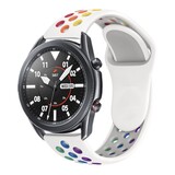Strap-it® Samsung Galaxy Watch 3 sport band 45mm (wit/kleurrijk)
