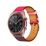 Strap-it® Samsung Galaxy Watch 3 - 41mm leren bandje (knalroze/roodbruin)