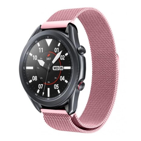 Strap-it® Strap-it Samsung Galaxy Watch 3 Milanese band 45mm (roze)