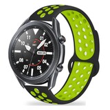 Strap-it® Samsung Galaxy Watch 3 sport band 45mm (zwart/geel) Strap-it® Samsung Galaxy Watch 3 sport band 45mm (zwart/geel)