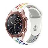 Strap-it® Samsung Galaxy Watch 3 sport band 41mm (wit/kleurrijk)