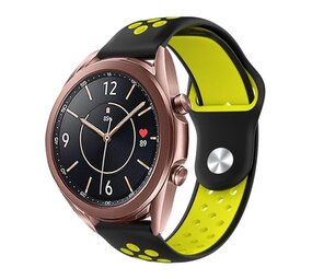 Strap-it® Samsung Galaxy Watch 3 sport band 41mm (zwart/geel)