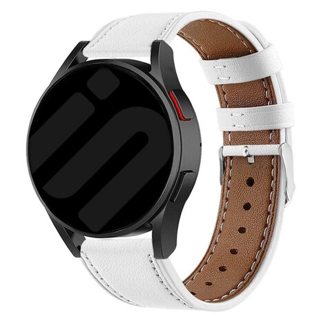 Strap-it® Strap-it Samsung Galaxy Watch 3 - 45mm bandje leer (wit)