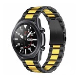Strap-it® Samsung Galaxy Watch 3 stalen band 45mm (zwart/goud) Strap-it® Samsung Galaxy Watch 3 stalen band 45mm (zwart/goud)