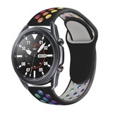 Strap-it® Samsung Galaxy Watch 3 sport band 45mm (zwart/kleurrijk) Strap-it® Samsung Galaxy Watch 3 sport band 45mm (zwart/kleurrijk)