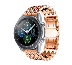 Strap-it® Samsung Galaxy Watch 3 - 45mm stalen draak band (rosé goud)