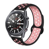 Strap-it® Samsung Galaxy Watch 3 sport band 45mm (zwart/roze) Strap-it® Samsung Galaxy Watch 3 sport band 45mm (zwart/roze)