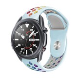 Strap-it® Samsung Galaxy Watch 3 sport band 45mm (lichtblauw/kleurrijk) Strap-it® Samsung Galaxy Watch 3 sport band 45mm (lichtblauw/kleurrijk)