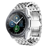 Strap-it® Samsung Galaxy Watch 3 - 45mm stalen draak band (zilver)