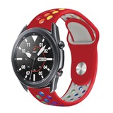 Strap-it® Samsung Galaxy Watch 3 sport band 45mm (rood/kleurrijk) Strap-it® Samsung Galaxy Watch 3 sport band 45mm (rood/kleurrijk)