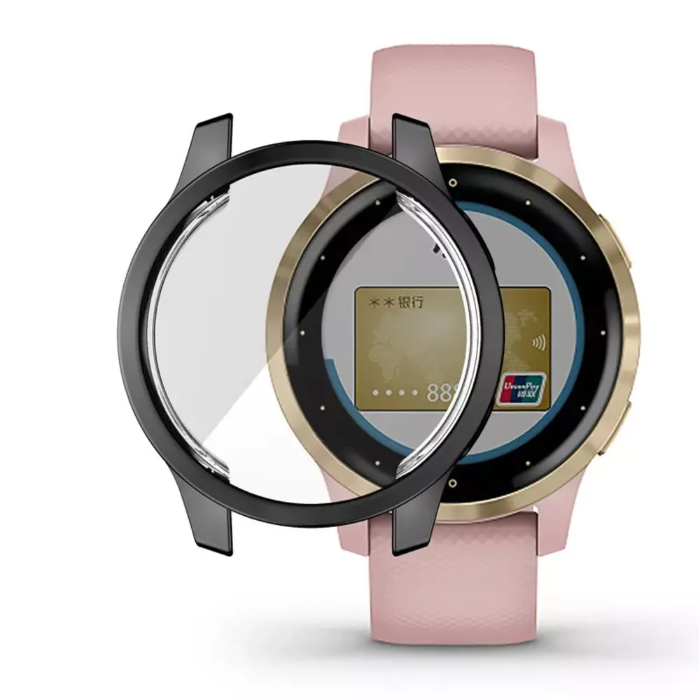 Strap-it® Strap-it Garmin Vivoactive 4 TPU case (zwart metallic) Strap-it® Strap-it Garmin Vivoactive 4 TPU case (zwart metallic)