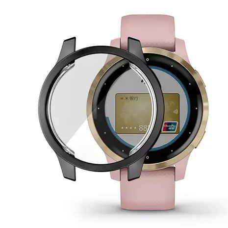 Strap-it® Strap-it Garmin Vivoactive 4 TPU case (zwart metallic) Strap-it® Strap-it Garmin Vivoactive 4 TPU case (zwart metallic)