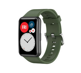 Strap-it® Huawei Watch Fit SE siliconen bandje (donkergroen)