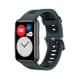 Strap-it® Huawei Watch Fit SE sport gesp bandje (groen/zwart)