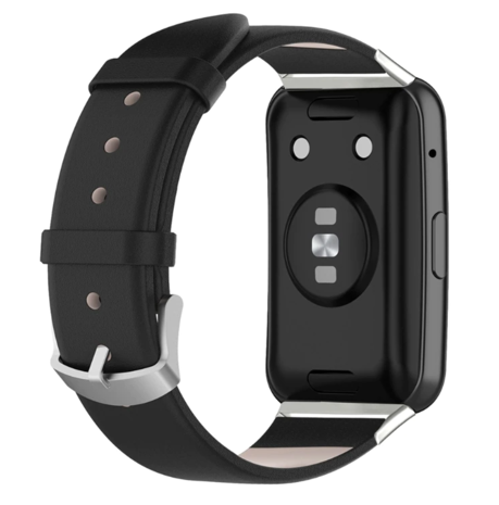 Strap-it® Strap-it Huawei Watch Fit SE leren bandje (zwart)