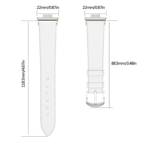 Strap-it® Strap-it Huawei Watch Fit SE leren bandje (wit) Strap-it® Strap-it Huawei Watch Fit SE leren bandje (wit)