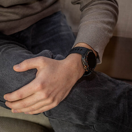 Bandz Bandz Samsung Galaxy Watch Ultra siliconen band 'Hexagons' (zwart)