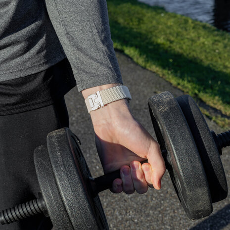 Strap-it® Strap-it Withings ScanWatch Light gevlochten band met P-buckle (sterrenlicht)
