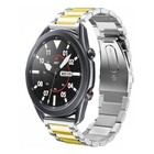 Strap-it® Strap-it Samsung Galaxy Watch 3 stalen band 45mm (zilver/goud)