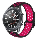 Strap-it® Samsung Galaxy Watch 3 sport band 45mm (zwart/knalroze)