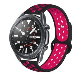 Strap-it® Samsung Galaxy Watch 3 sport band 45mm (zwart/knalroze)