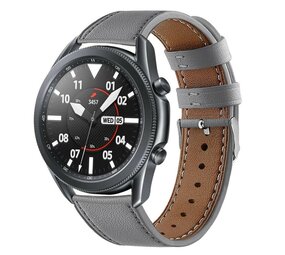 Strap-it® Samsung Galaxy Watch 3 - 45mm bandje leer (grijs)