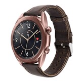 Strap-it® Samsung Galaxy Watch 3 - 41mm leren bandje (donkerbruin)