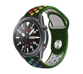 Strap-it® Samsung Galaxy Watch 3 sport band 45mm (legergroen/kleurrijk) Strap-it® Samsung Galaxy Watch 3 sport band 45mm (legergroen/kleurrijk)