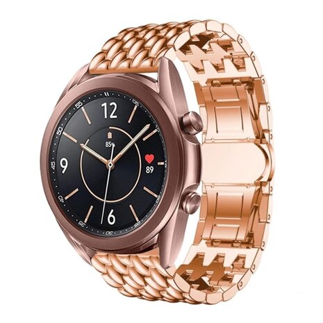 Strap-it® Strap-it Samsung Galaxy Watch 3 - 41mm stalen draak band (rosé goud) Strap-it® Strap-it Samsung Galaxy Watch 3 - 41mm stalen draak band (rosé goud)