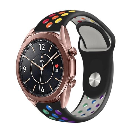 Strap-it® Strap-it Samsung Galaxy Watch 3 sport band 41mm (zwart/kleurrijk)