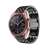 Strap-it® Samsung Galaxy Watch 3 - 41mm stalen draak band (zwart) Strap-it® Samsung Galaxy Watch 3 - 41mm stalen draak band (zwart)