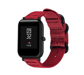 Strap-it® Xiaomi Amazfit Bip nylon gesp band (rood)