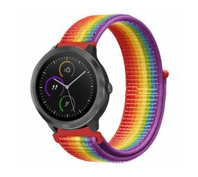 Strap-it® Garmin Vivoactive 4 nylon band - 45mm - regenboog