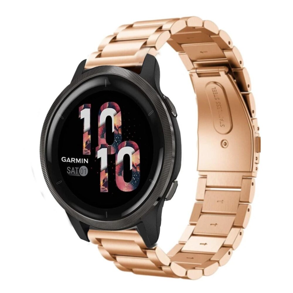 Strap-it® Strap-it Garmin Venu 2 stalen band - 45mm - rosé goud