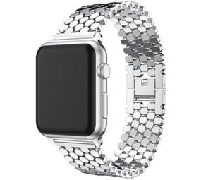 Strap-it® Apple Watch stalen vis band (zilver)