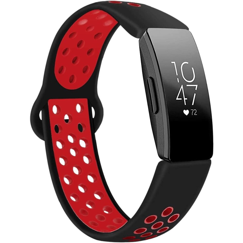 Strap-it® Strap-it Fitbit Inspire sport band (zwart / rood)