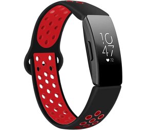 Strap-it® Fitbit Inspire sport band (zwart / rood)