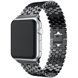 Strap-it® Apple Watch stalen vis band (zwart)