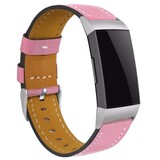 Strap-it® Fitbit Charge 4 bandje leer (roze)
