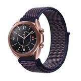 Strap-it® Samsung Galaxy Watch 3 - 41mm nylon band (paars-blauw)
