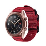 Strap-it® Samsung Galaxy Watch 3 - 41mm nylon gesp band (rood)