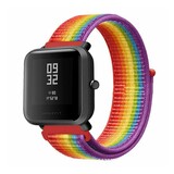 Strap-it® Xiaomi Amazfit Bip nylon band (regenboog)