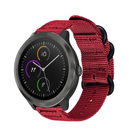 Strap-it® Strap-it Garmin Venu nylon gesp band (rood)