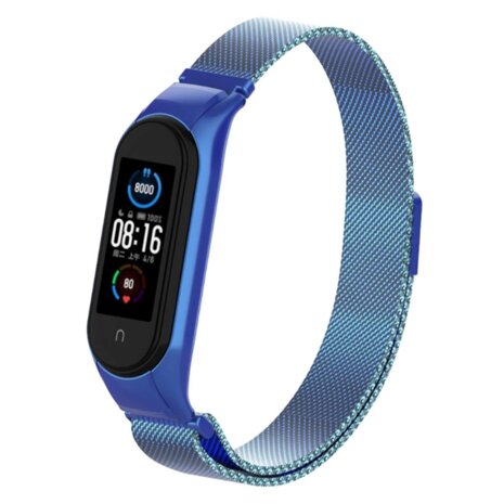 Strap-it® Strap-it Xiaomi Mi Band 6 Milanese band (blauw)