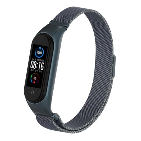 Strap-it® Strap-it Xiaomi Mi Band 6 Milanese band (titanium grijs)
