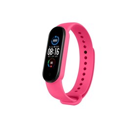 Strap-it® Xiaomi Mi Band 6 siliconen bandje (knalroze)