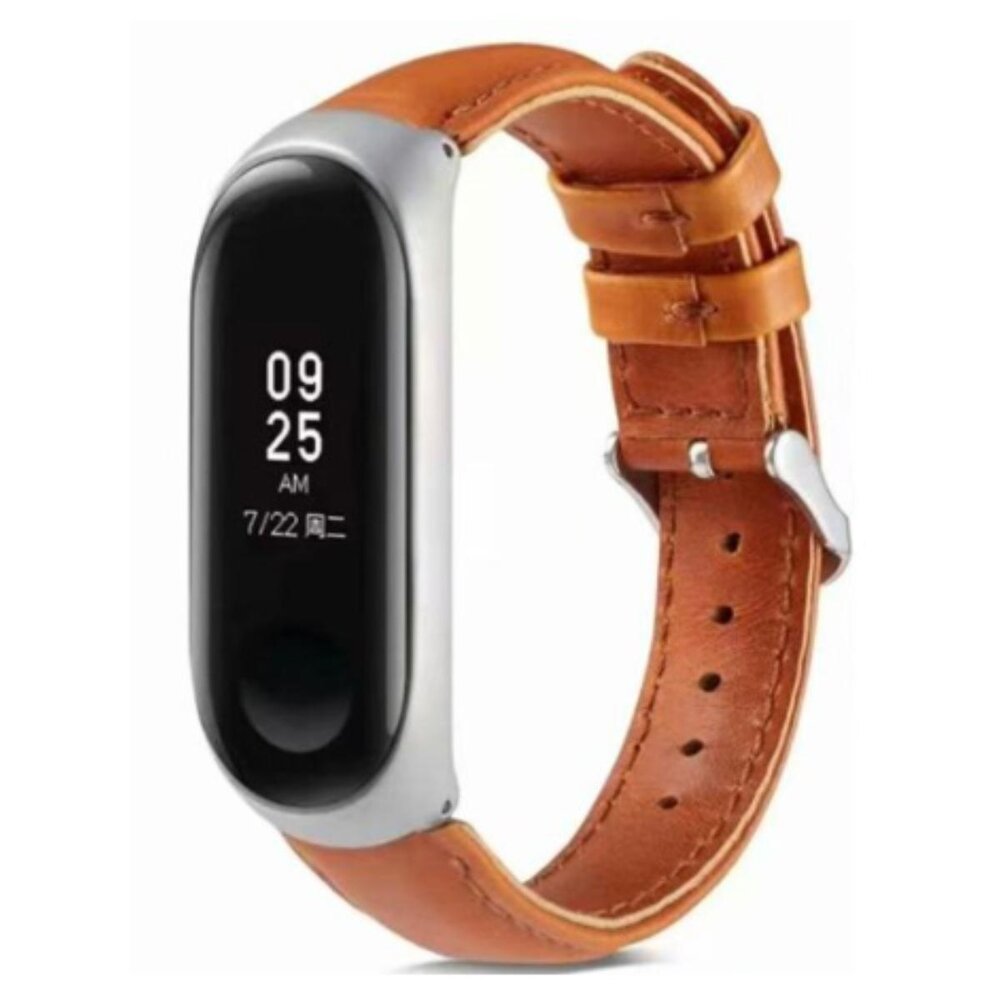 Strap-it® Strap-it Xiaomi Mi Band 6 leren bandje (bruin)